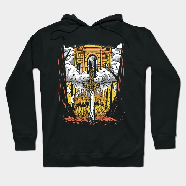 Viking Funeral With Sword Hoodie by JFDesign123